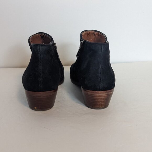 Sam Edelman Western Petty Suede Boot Black Leather Boho Stagecoach 7.5 - Picture 5 of 11